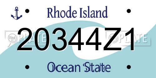 20344Z1 Rhode Island License Plate
