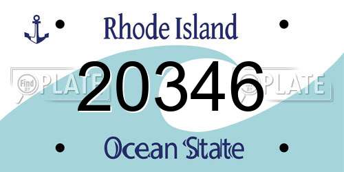 20346 Rhode Island License Plate