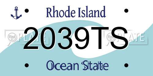 2039TS Rhode Island License Plate