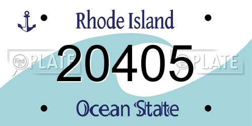 20405 Rhode Island License Plate