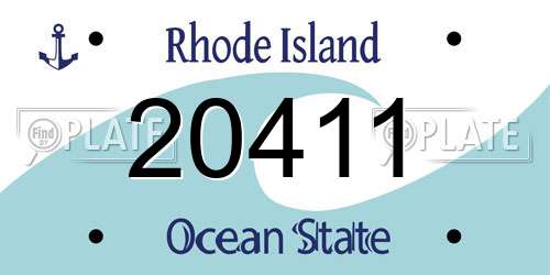 20411 Rhode Island License Plate