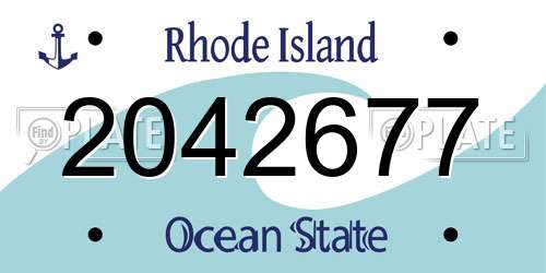 2042677 Rhode Island License Plate