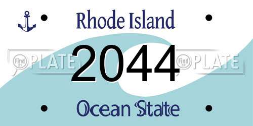 2044 Rhode Island License Plate