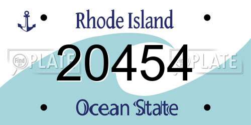 20454 Rhode Island License Plate