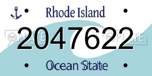 2047622 Rhode Island License Plate