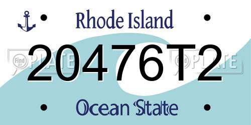 20476T2 Rhode Island License Plate