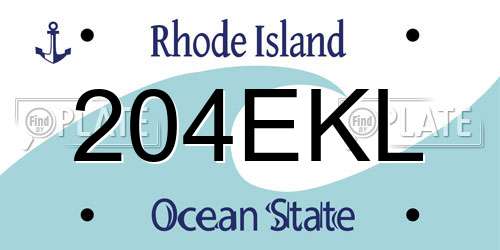 204EKL Rhode Island License Plate