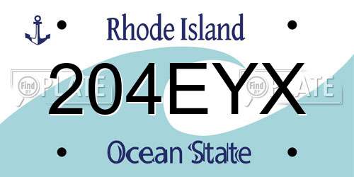 204EYX Rhode Island License Plate