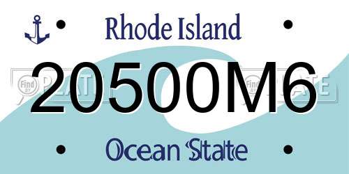 20500M6 Rhode Island License Plate
