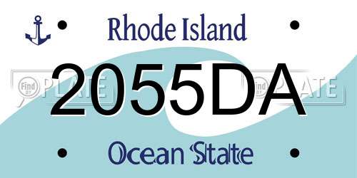 2055DA Rhode Island License Plate