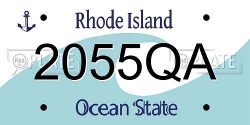 2055QA Rhode Island License Plate