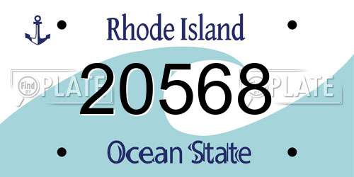 20568 Rhode Island License Plate