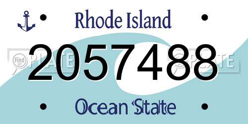 2057488 Rhode Island License Plate