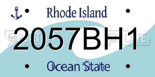 2057BH1 Rhode Island License Plate