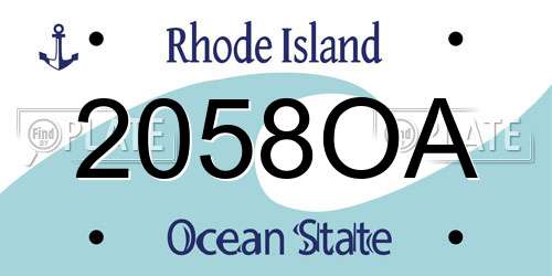 2058OA Rhode Island License Plate