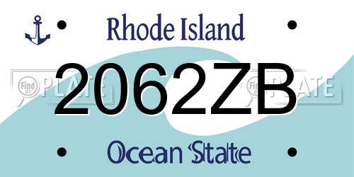 2062ZB Rhode Island License Plate