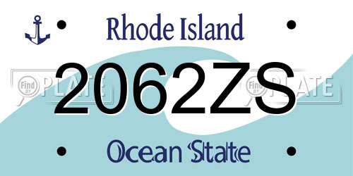 2062ZS Rhode Island License Plate