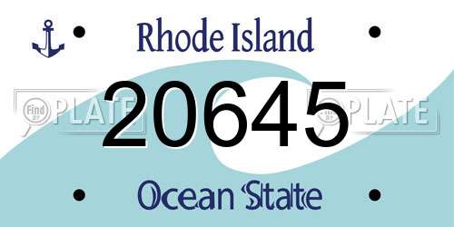 20645 Rhode Island License Plate
