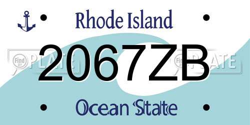 2067ZB Rhode Island License Plate