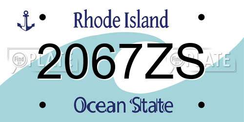 2067ZS Rhode Island License Plate