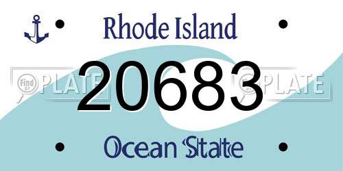 20683 Rhode Island License Plate