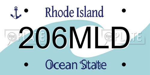 206MLD Rhode Island License Plate