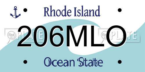 206MLO Rhode Island License Plate