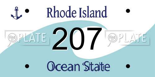 207 Rhode Island License Plate