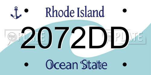 2072DD Rhode Island License Plate