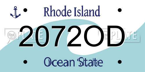 2072OD Rhode Island License Plate