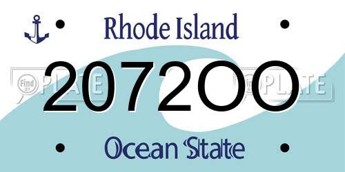2072OO Rhode Island License Plate