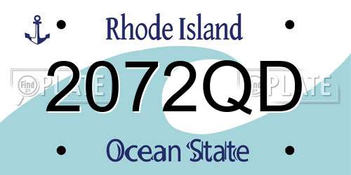 2072QD Rhode Island License Plate