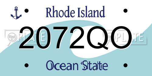 2072QO Rhode Island License Plate