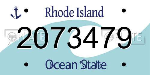 2073479 Rhode Island License Plate