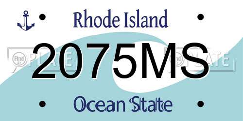 2075MS Rhode Island License Plate