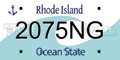 2075NG Rhode Island License Plate
