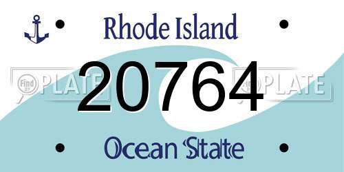 20764 Rhode Island License Plate