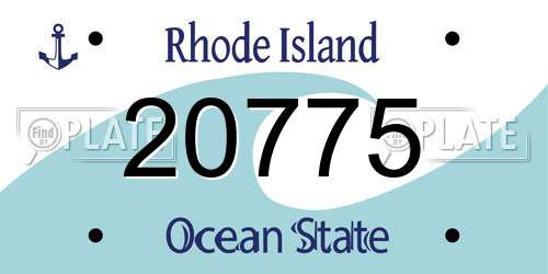 20775 Rhode Island License Plate