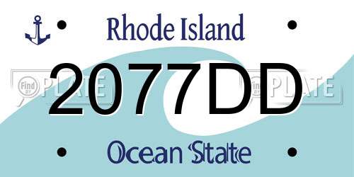 2077DD Rhode Island License Plate