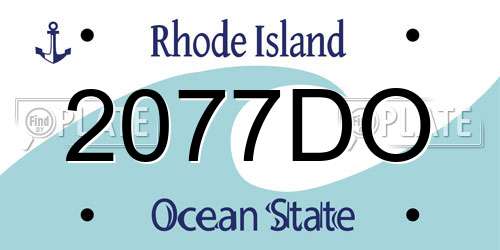 2077DO Rhode Island License Plate