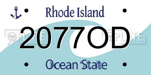 2077OD Rhode Island License Plate