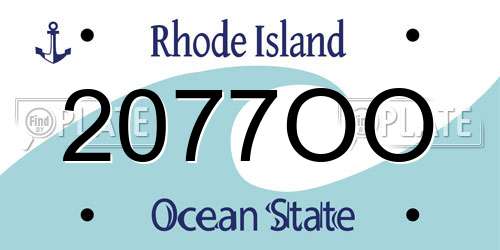 2077OO Rhode Island License Plate