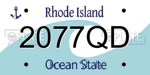 2077QD Rhode Island License Plate