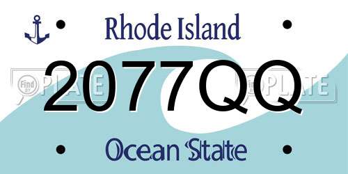 2077QQ Rhode Island License Plate