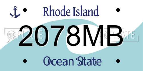 2078MB Rhode Island License Plate