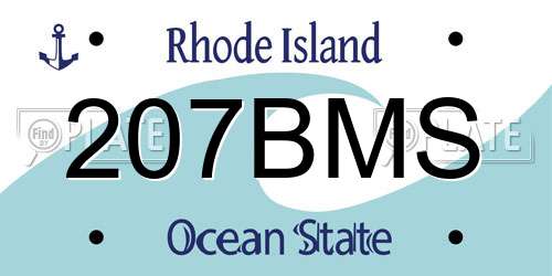 207BMS Rhode Island License Plate