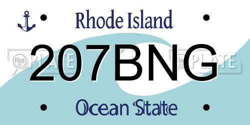 207BNG Rhode Island License Plate