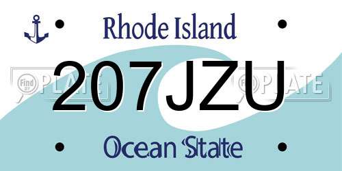 207JZU Rhode Island License Plate
