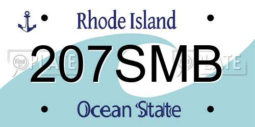 207SMB Rhode Island License Plate