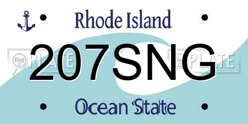 207SNG Rhode Island License Plate